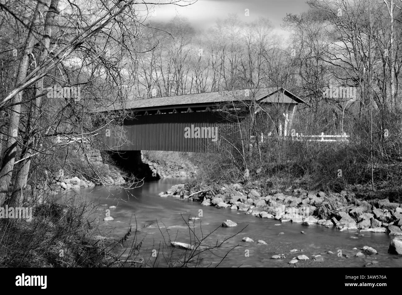 Everett Straße Covered Bridge Stockfoto
