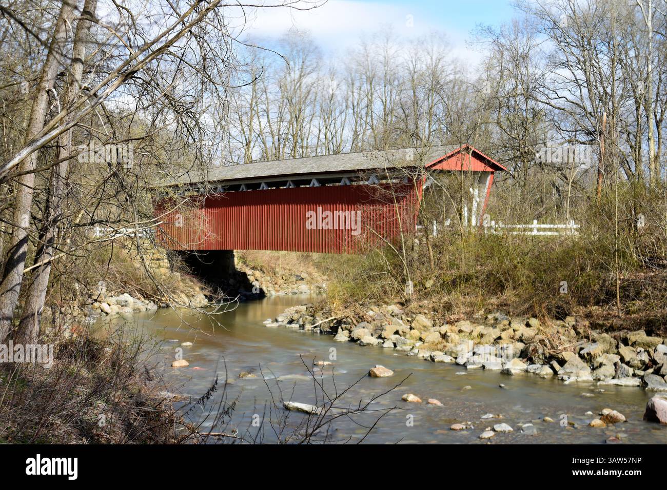 Everett Straße Covered Bridge Stockfoto