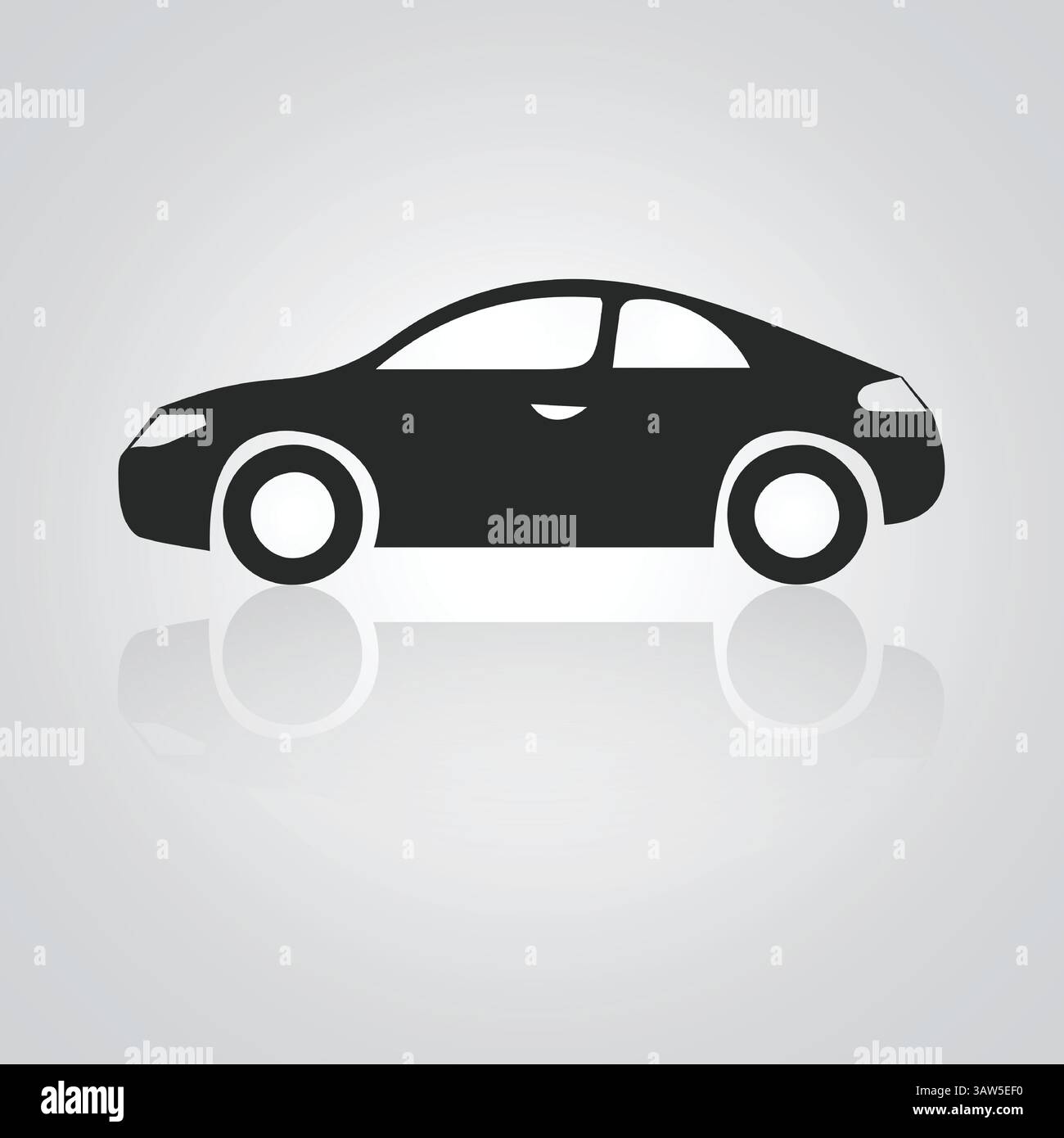 Autosymbole, Oldtimer, einzigartige Ikonen und ein Auto-Logo mit silbernem Hintergrund Stock Vektor