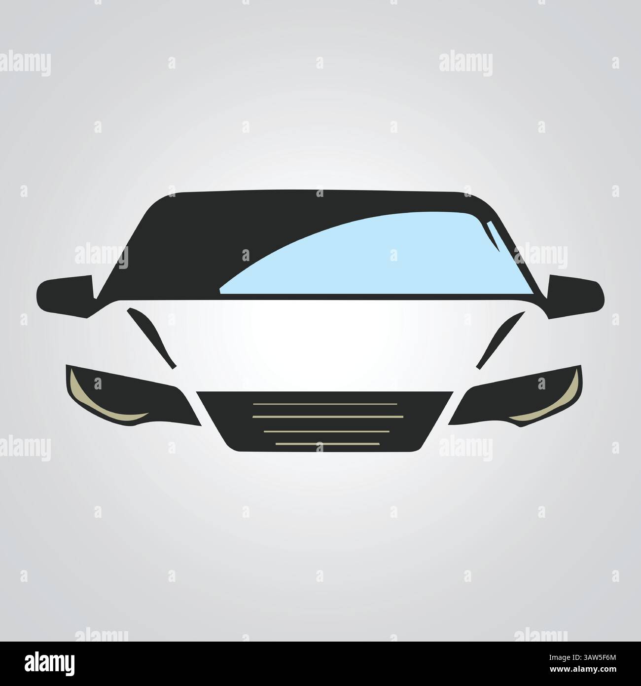 Autosymbole, Oldtimer, einzigartige Ikonen und ein Auto-Logo mit silbernem Hintergrund, Vektor-Illustration Stock Vektor