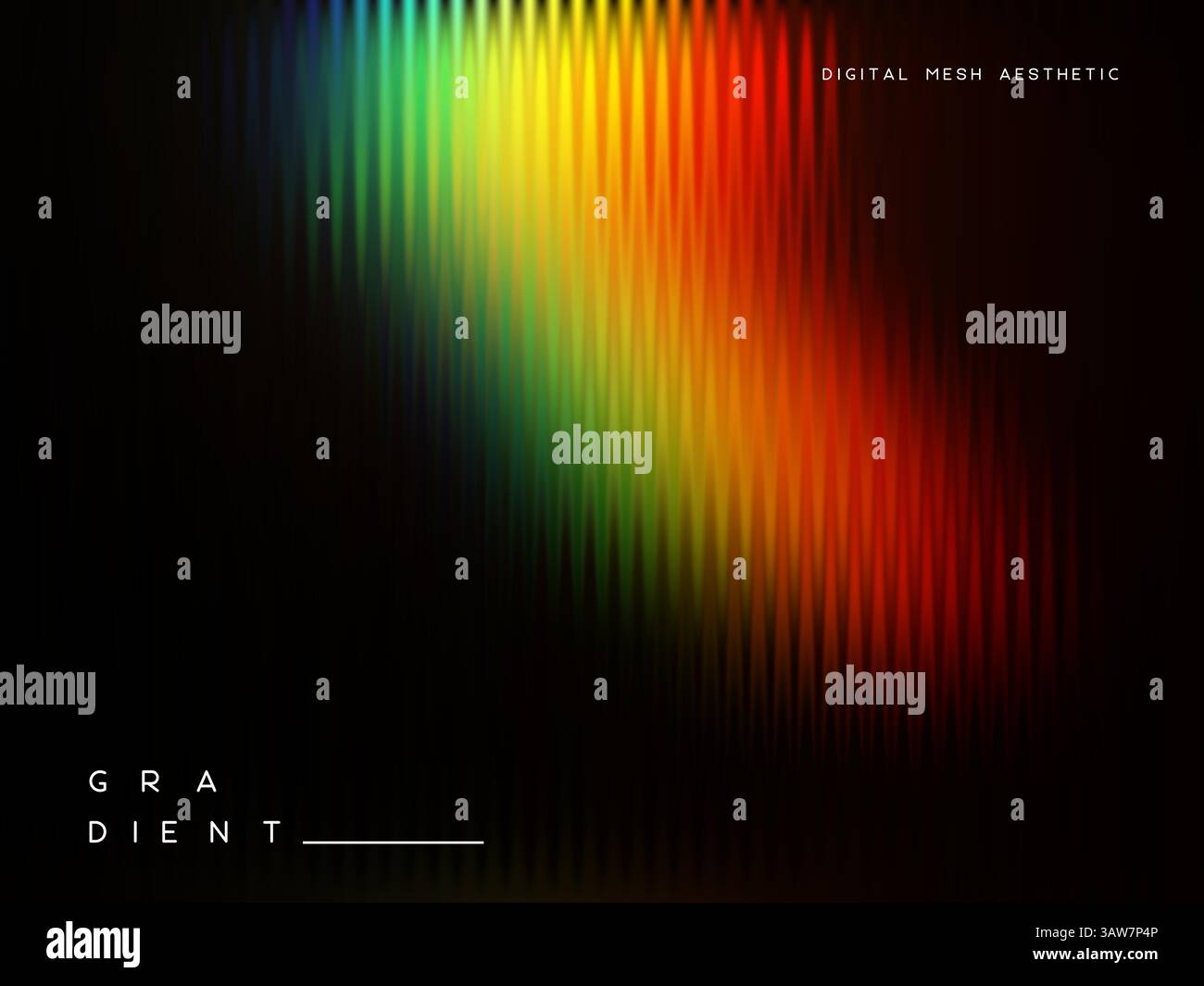 3D-Glasmorphismus-Glas mit irisierenden Farben auf dem Schwarz. Stock Vektor