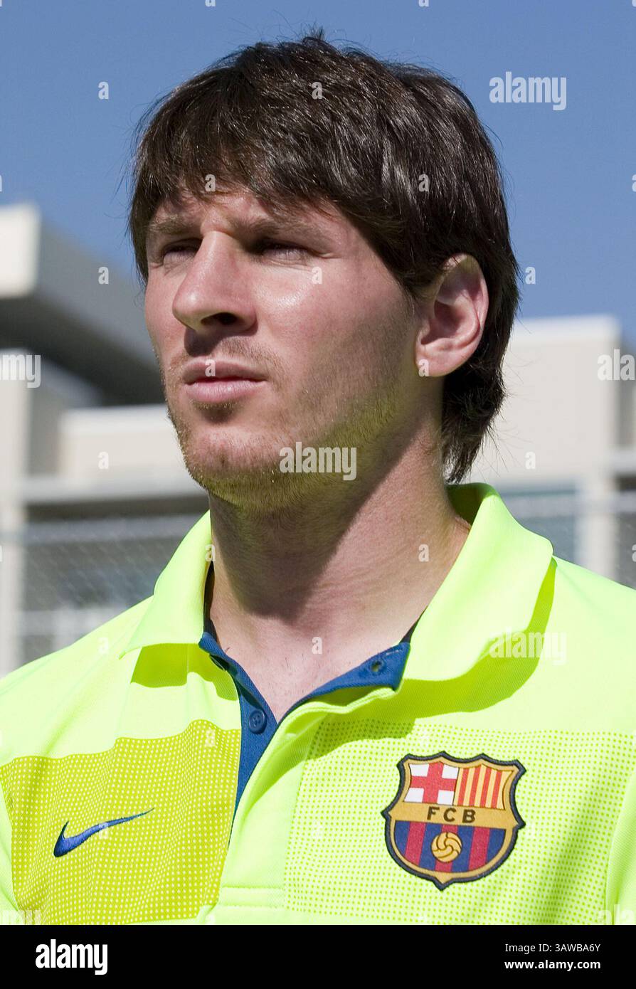 Juni 2016 - Los Angeles, Kalifornien, USA - Sonntag, 26. Juni 2016. Lionel Messi kündigte an, dass er nicht mehr in der argentinischen Nationalmannschaft spielen werde. Messi verpasste einen Elfmeter und verpasste eine Chance, Argentinien im Copa America Centenario gegen Chile zu gewinnen. DATEIFOTO: Donnerstag, 30. Juli 2009. Der Europameister FC Barcelona in Hollywood, Kalifornien. (Bild: © Prensa Internacional Via ZUMA Wire) Stockfoto