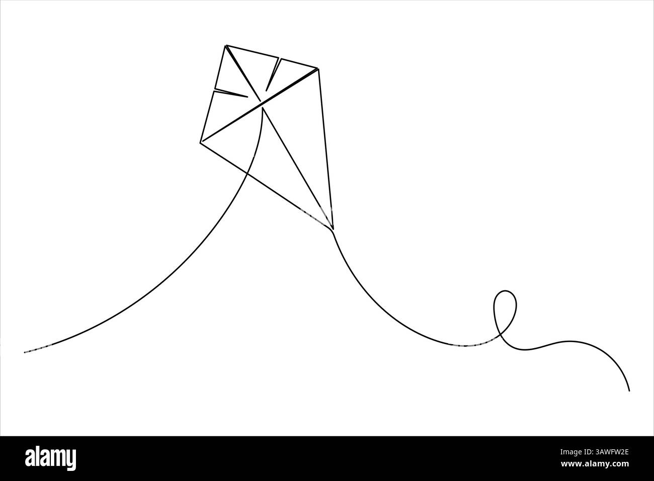 Drachen eine Linie Zeichnung minimalistische einfache Umrissvektor Illustration Stock Vektor