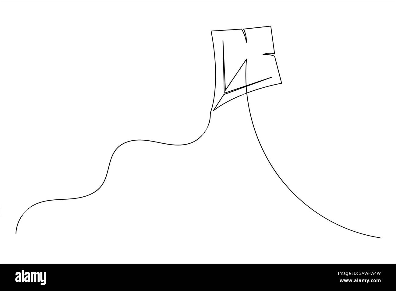 Drachen eine Linie Zeichnung minimalistische einfache Umrissvektor Illustration Stock Vektor