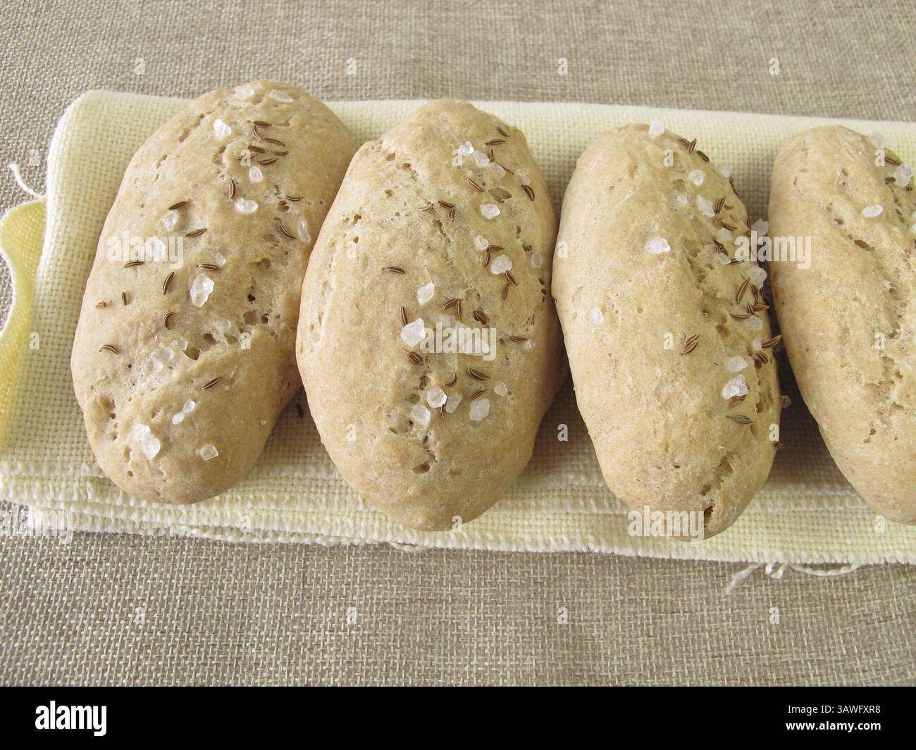 Kleine gesalzene Kümmelsamen Stockfoto