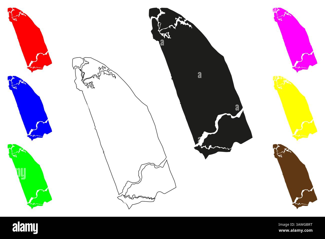 Kozhikode Stadt (Republik Indien, Bundesstaat Kerala) Karte Vektor Illustration, Scribble Skizze Calicut Karte Stock Vektor