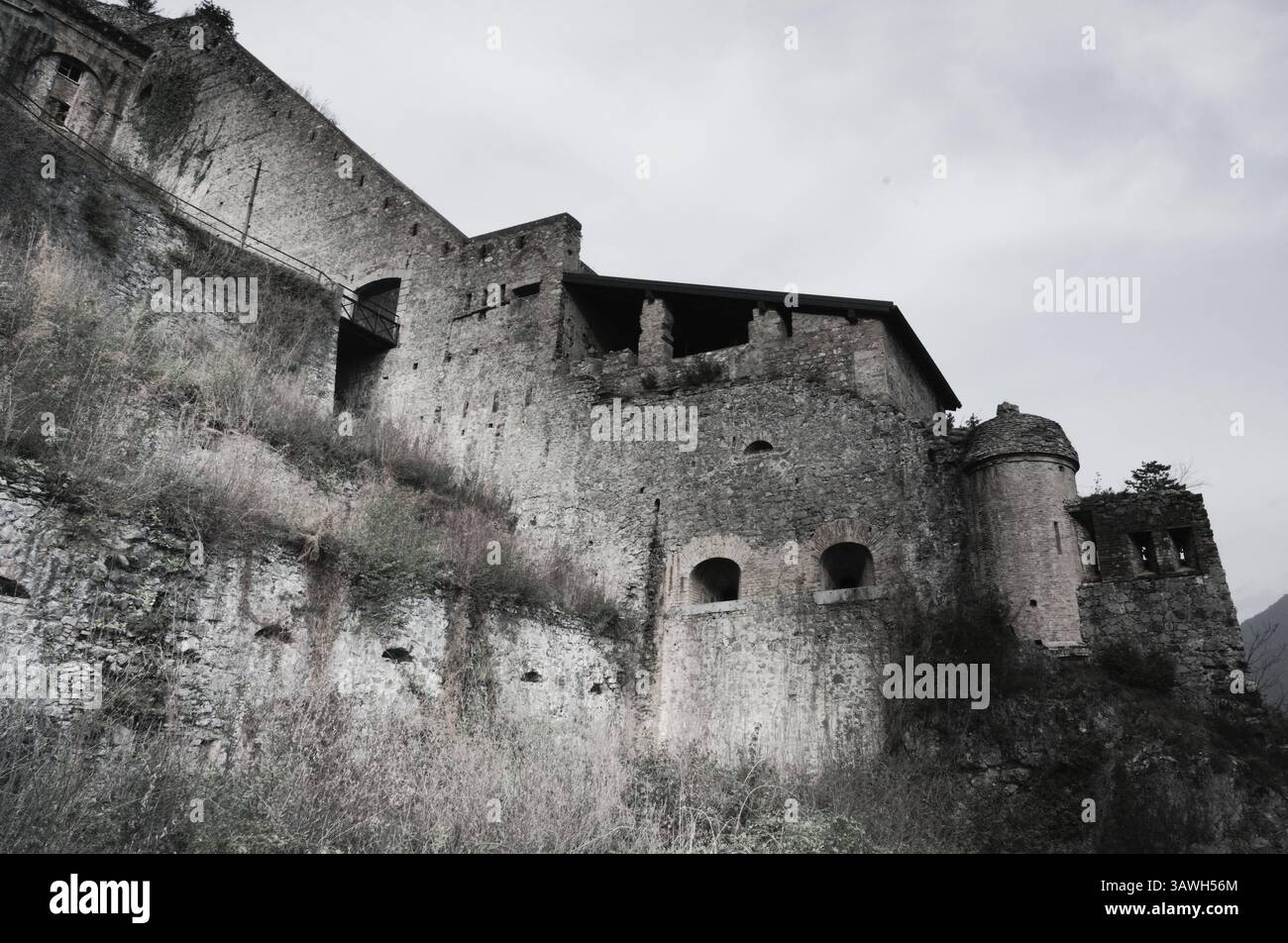 Die Festung Rocca d'ANFO in der Nähe des Idro-Sees, Italien Stockfoto