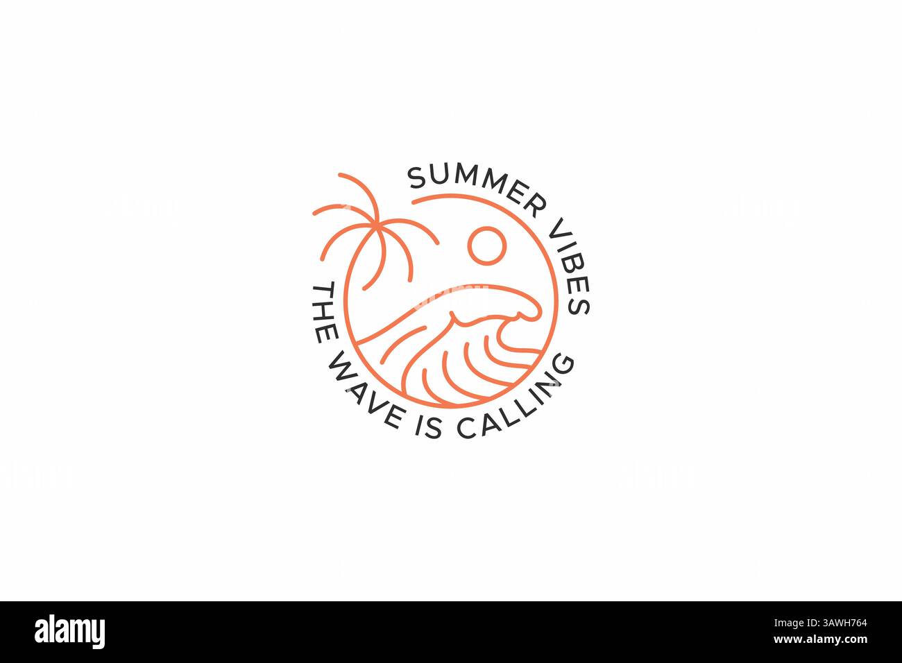 Beach Wave Simple Logoabzeichen für Element Design Summer Vibes Surf Trend Concept Sign Symbol Stock Vektor
