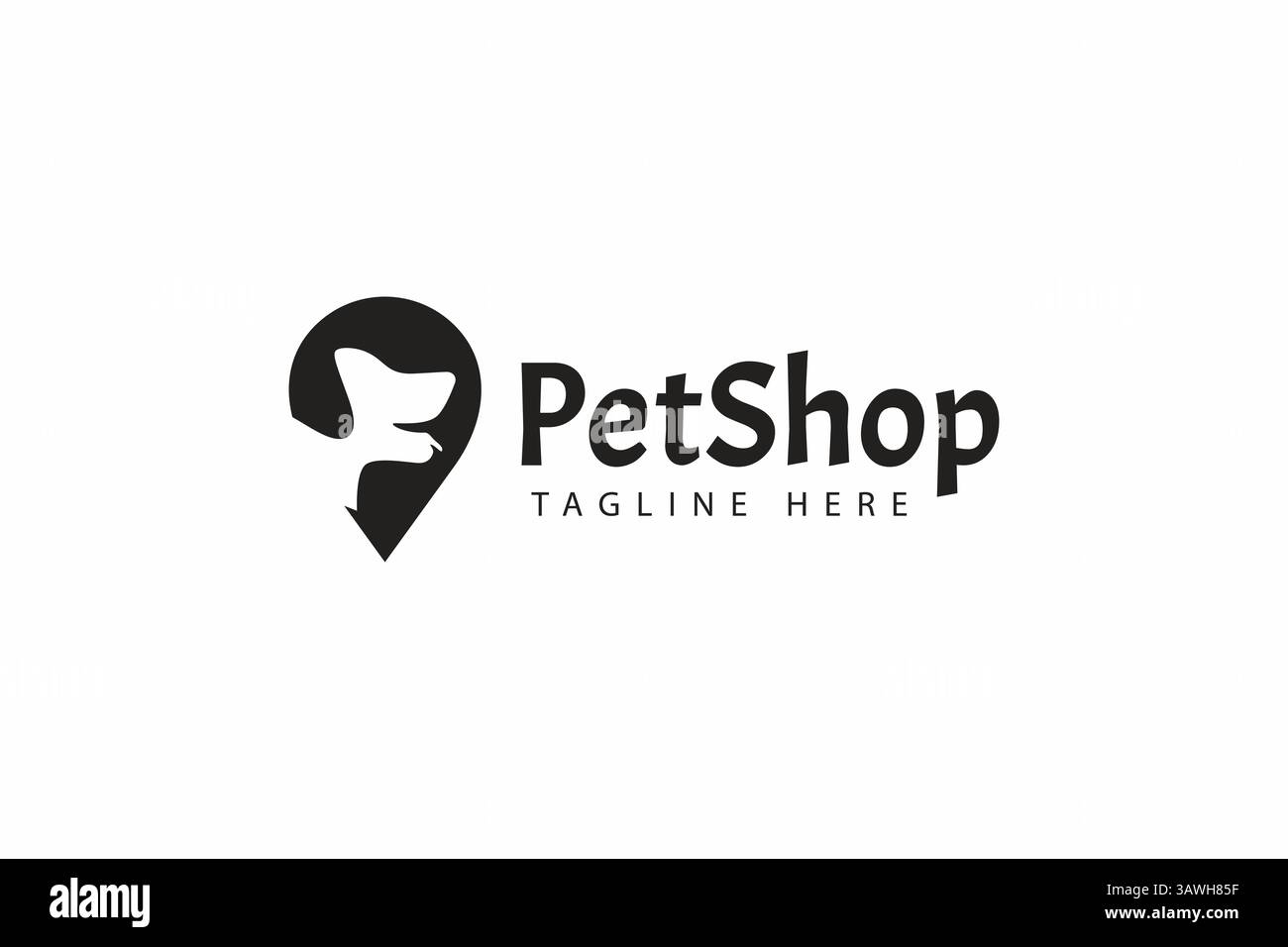 Dog Head Abstract at Shape Pin Point Location Map Logo Business PET Shop Stock Vektor