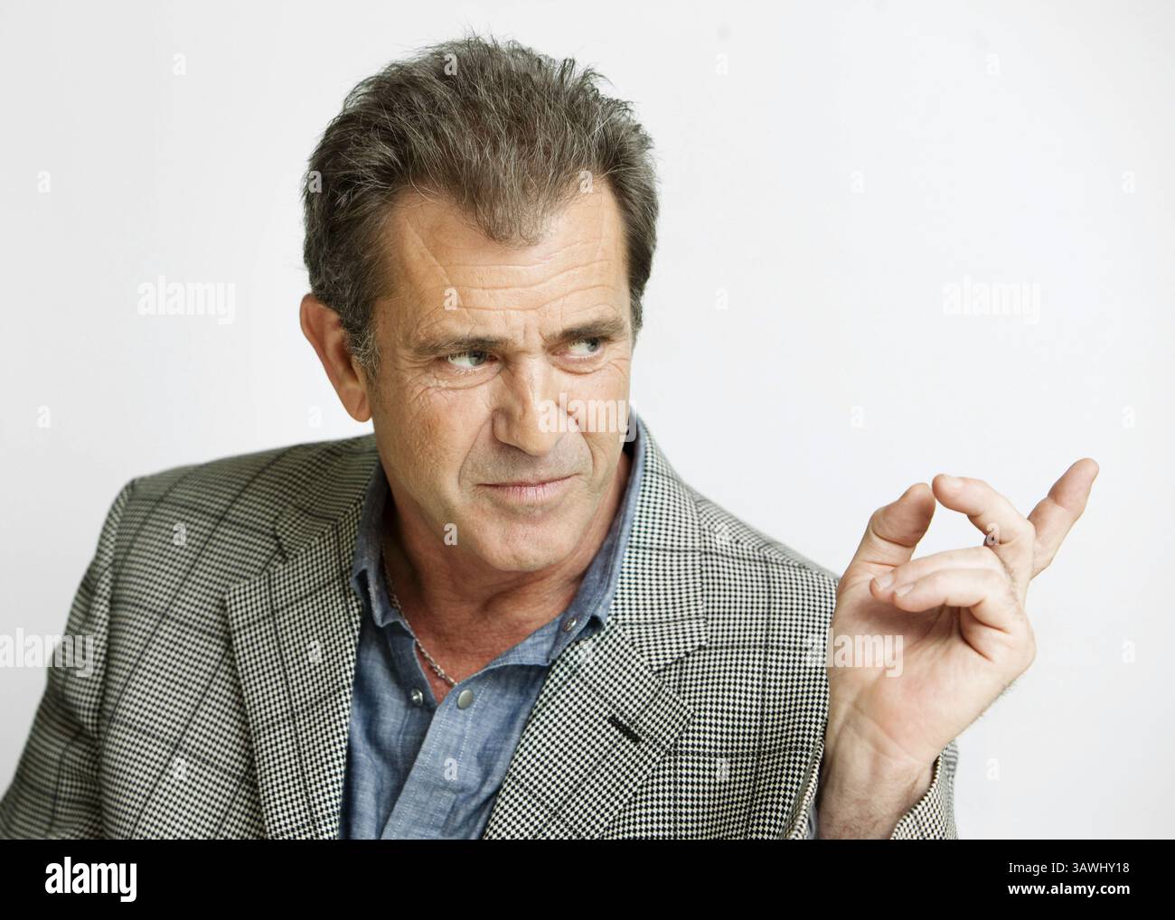 14. Januar 2010 – Hollywood, Kalifornien, USA – Schauspieler Mel Gibson des Films „Edge of Darkness“ in Los Angeles, KALIFORNIEN am 14. Januar 2010 (Foto: © Armando Gallo/ZUMA Studio) Stockfoto