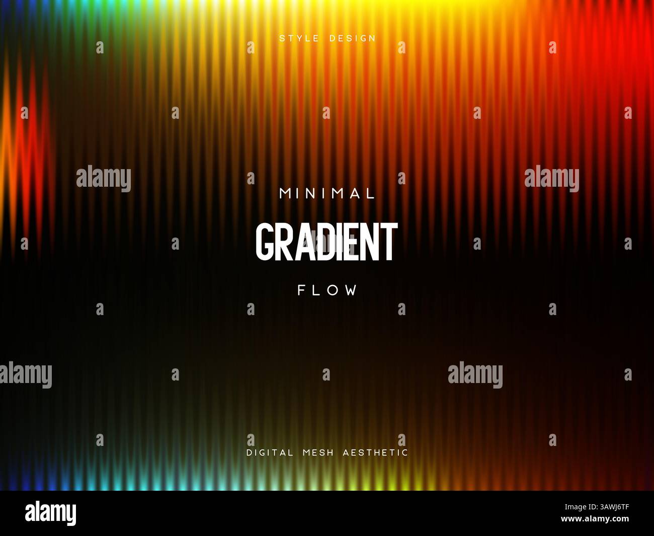 3D-Glasmorphismus-Glas mit irisierenden Farben auf dem Schwarz. Stock Vektor