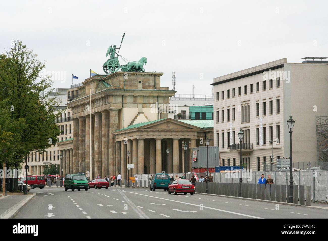 Brandenburger Tor und Ebertstraße Berlin Stockfoto