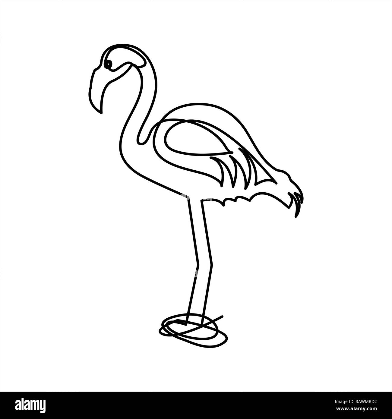 Einfache Illustration des Reiher Vogel Vektors durchgehende eine Linie Kunst Icon Stock Vektor