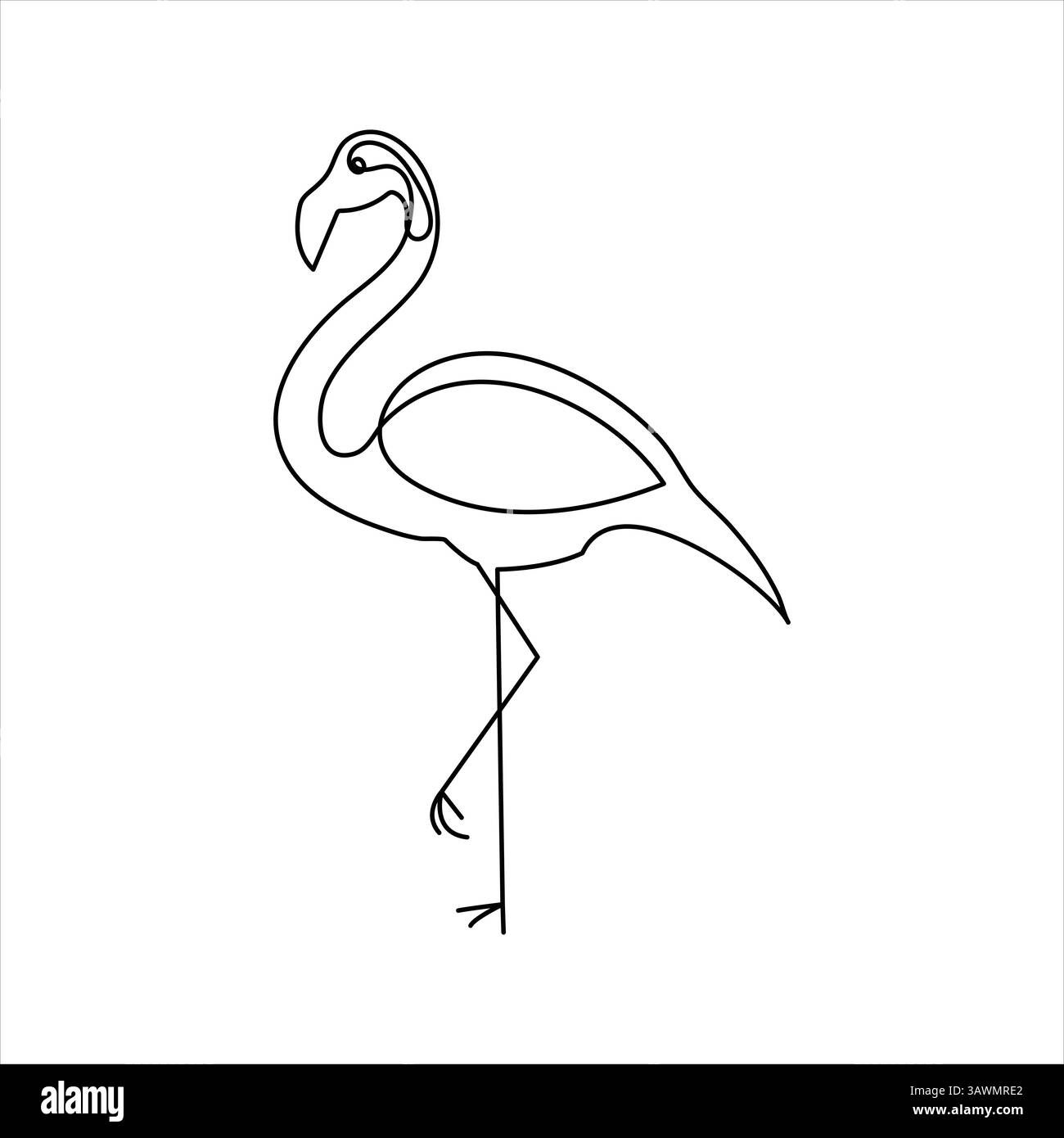 Einfache Illustration des Reiher Vogel Vektors durchgehende eine Linie Kunst Icon Stock Vektor