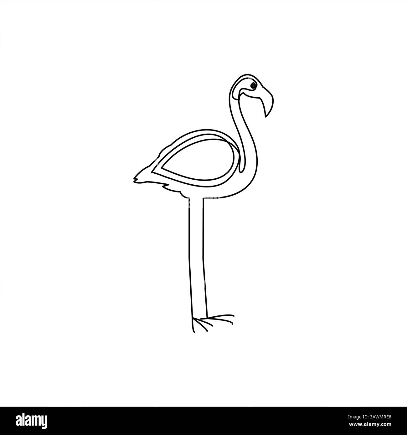 Einfache Illustration des Reiher Vogel Vektors durchgehende eine Linie Kunst Icon Stock Vektor