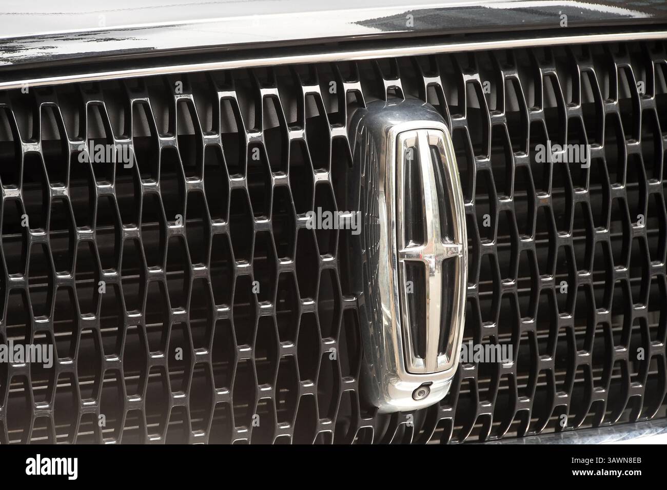Lincoln Autohemblem Stockfoto
