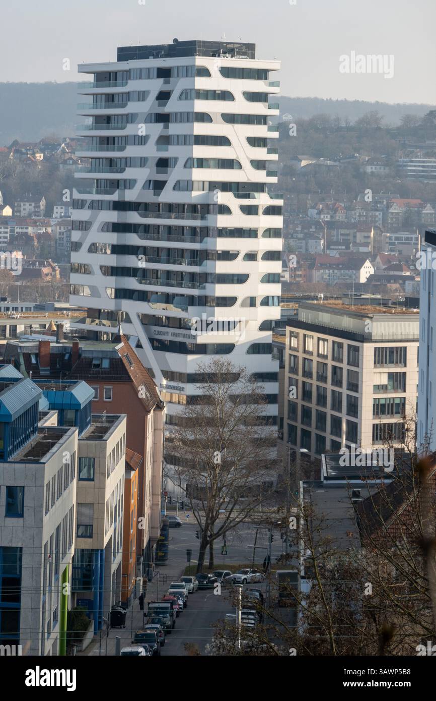 Wolke Nr. 7 Luxuswohnturm in Stuttgart, Deutschland Stockfoto