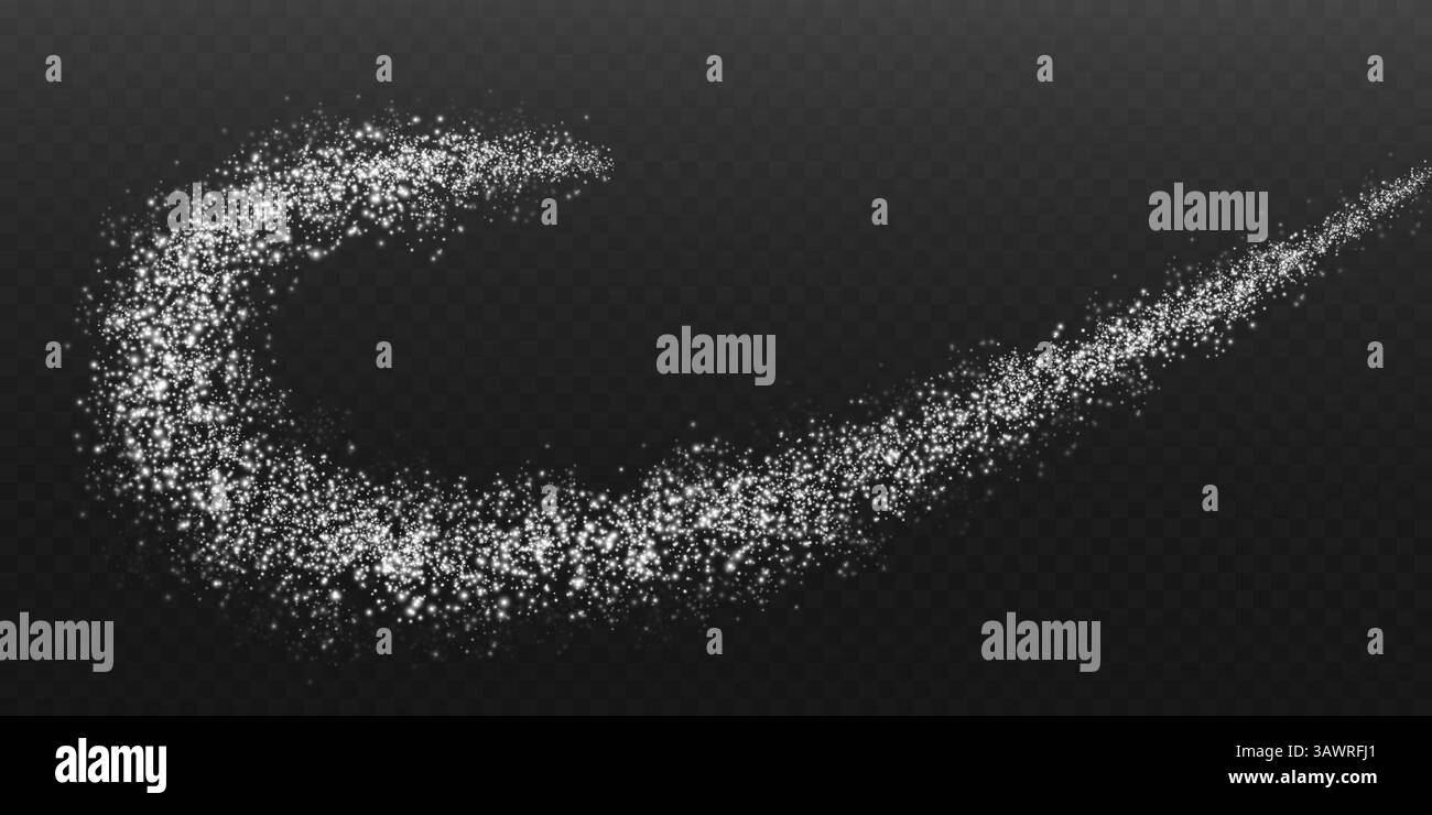 Dies ist eine künstlerische und visuell atemberaubende Darstellung des Nike Swoosh mit funkelnden Effekten Stock Vektor