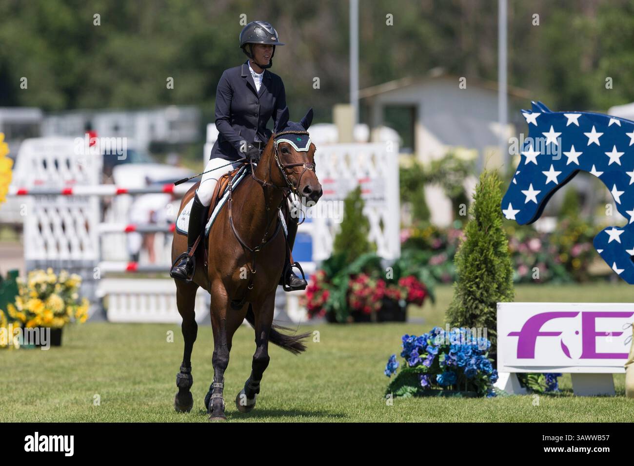 22. Juli 2016: Kelly Soleau-Millar reitet itty Bitty (310) bei den $35.000 Open Welcome während der Ottawa International Horse Show in Wesley Clover Parks in Ottawa, ON, Kanada Daniel Lea/CSM(Credit Image: © Daniel Lea/CSM via ZUMA Wire) Stockfoto