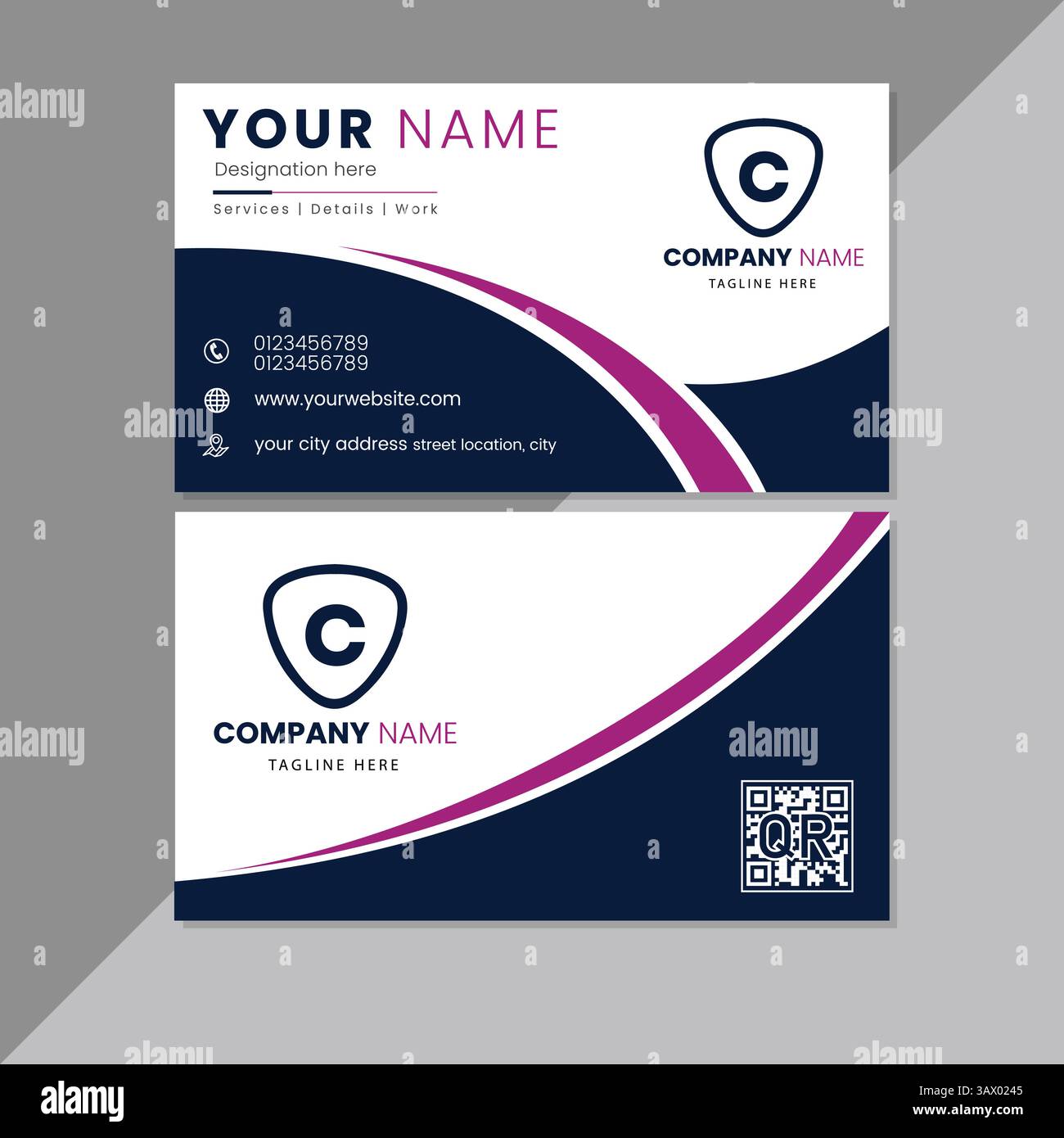 Moderne Visitenkartenschablone mit sauberem, minimalem Design Stock Vektor