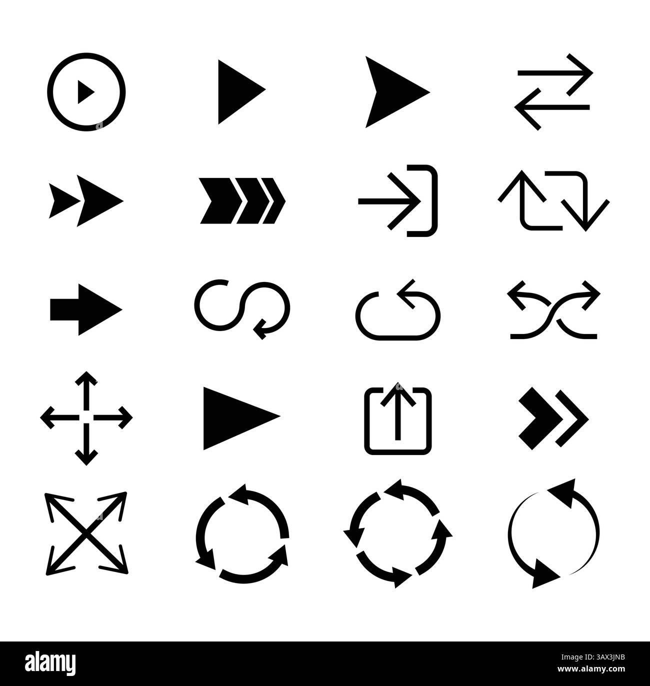 Pfeilsymbole für Grafikdesigner. Vektorabbildung Stock Vektor