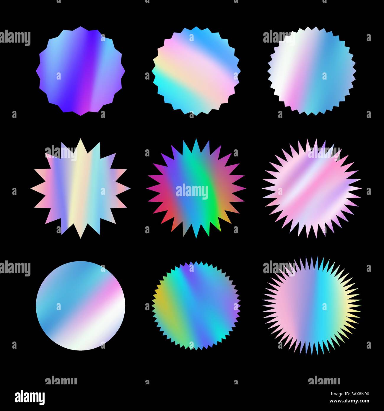 Holografische Aufkleber- oder Etikettensammlung Stock Vektor