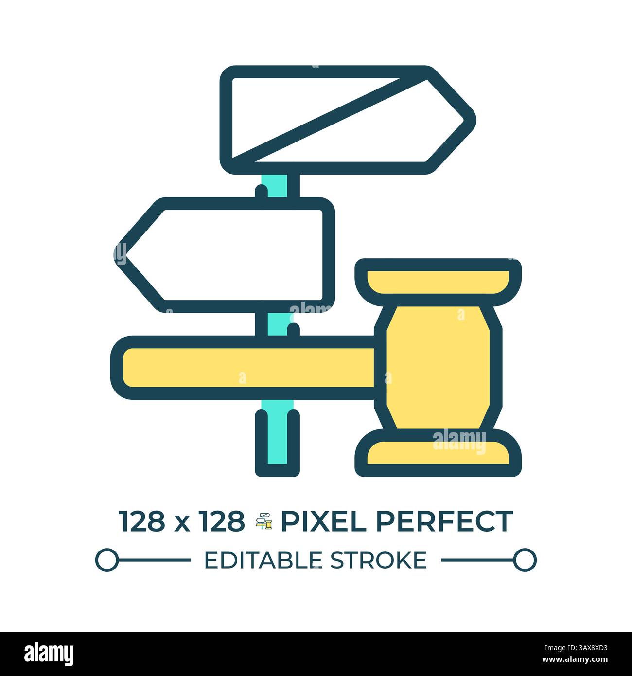Das richtige Symbol für unschuldige Pixel-perfekte Linienfarbe Stock Vektor