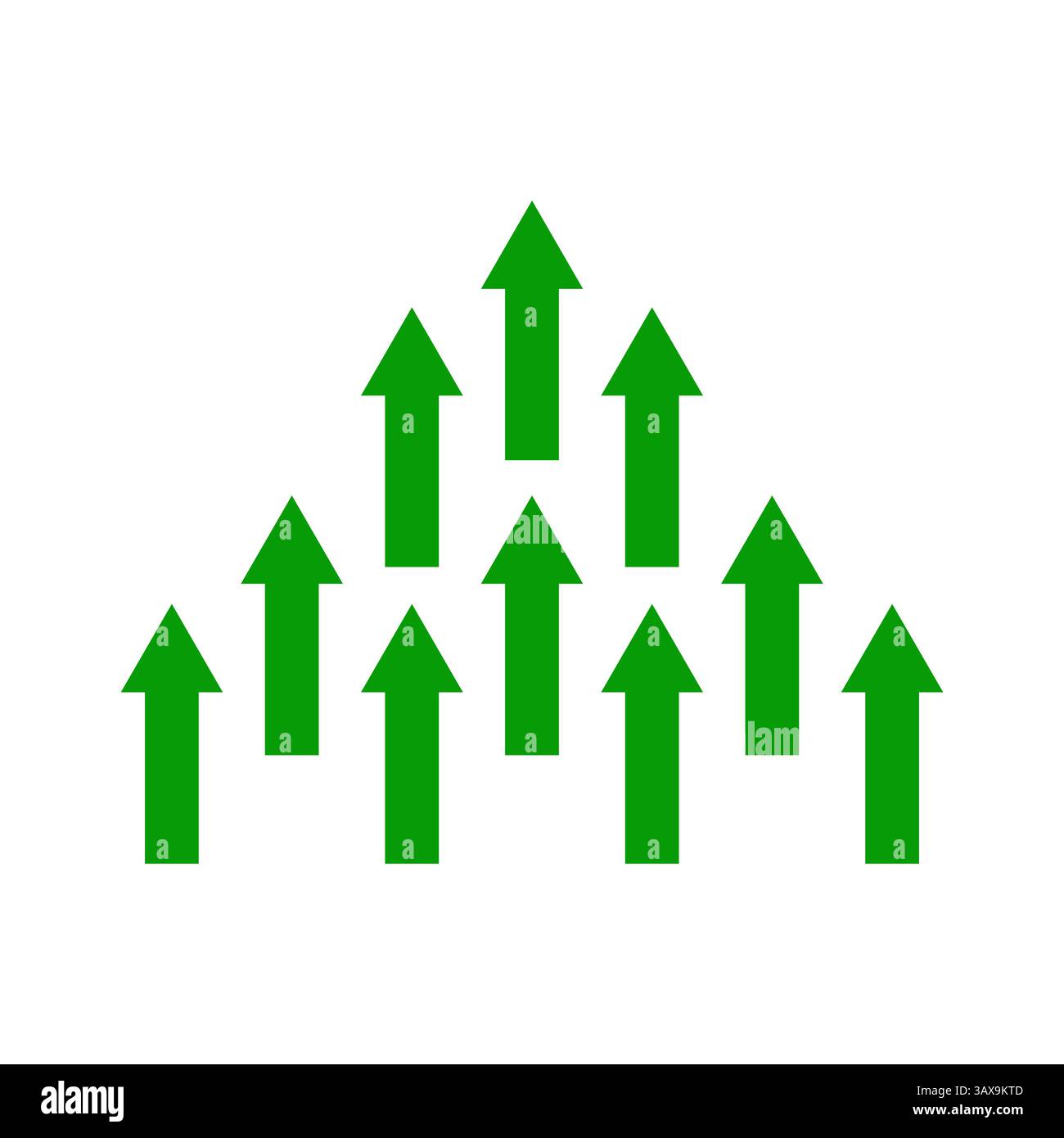 Grüne Pfeile stehen für Aufwärtsbewegung und Wachstum abstraktes Vektordesign Stock Vektor