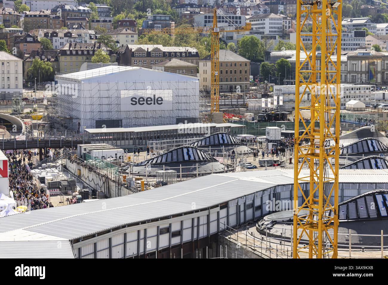 Die Tage der offenen Tür auf der Baustelle am neuen Hauptbahnhof begannen mit großem öffentlichem Interesse. Die Baustelle kann noch unti besichtigt werden Stockfoto