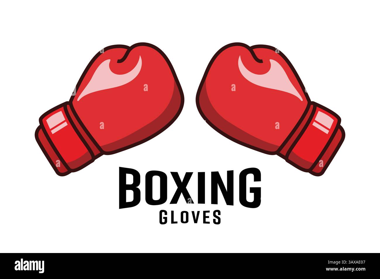 Eine grafische Darstellung eines Paares leuchtend roter Boxhandschuhe für den Einsatz im Kampfsport. Stock Vektor
