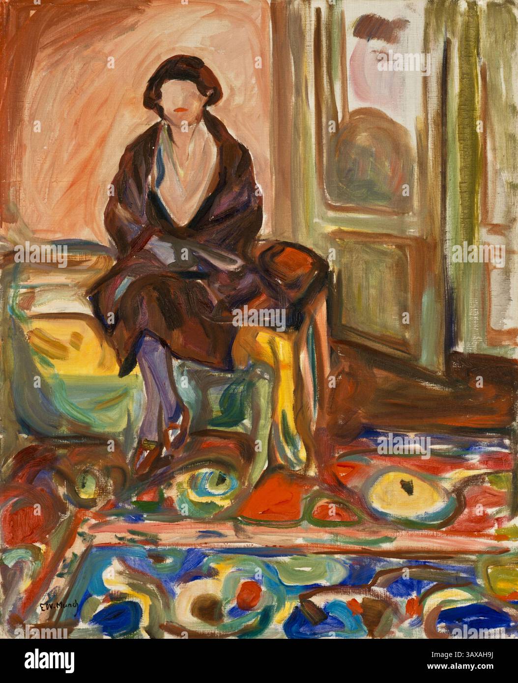 Edvard Munch - Model sitzt auf einer Couch Stockfoto
