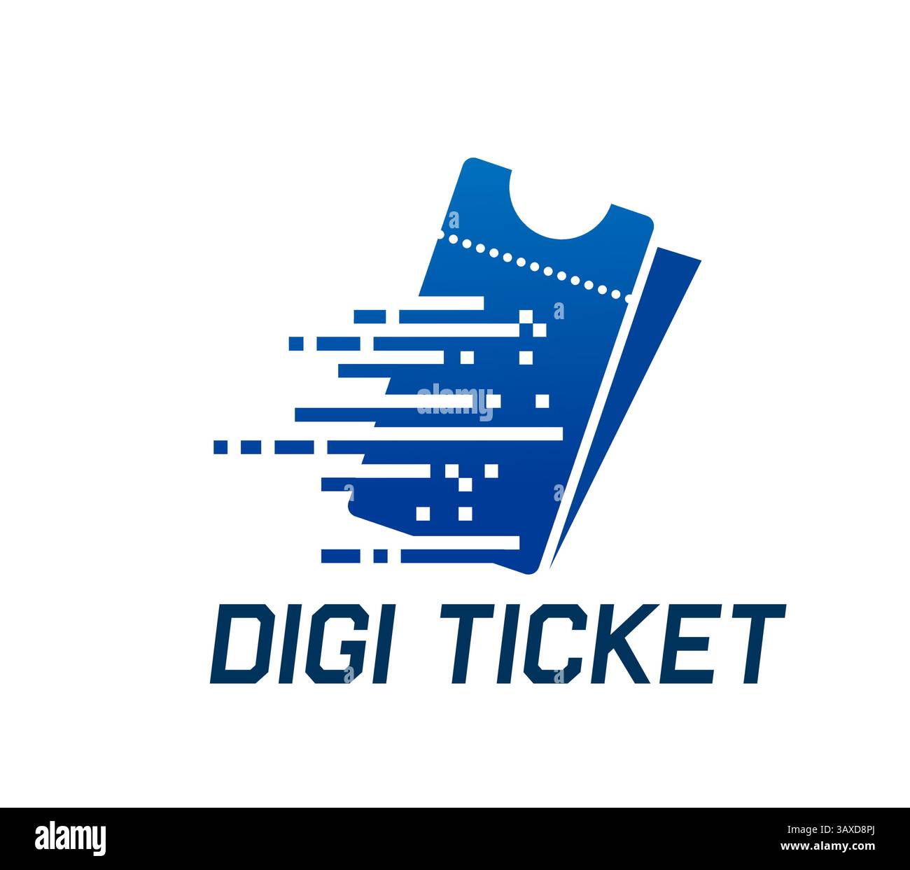 Digitales E-Ticketschild für elektronische Eingabe oder Pass App Symbol, Vektoremblem. Smart Digital Ticket Symbol für Film, Konzert oder Kino, Stock Vektor