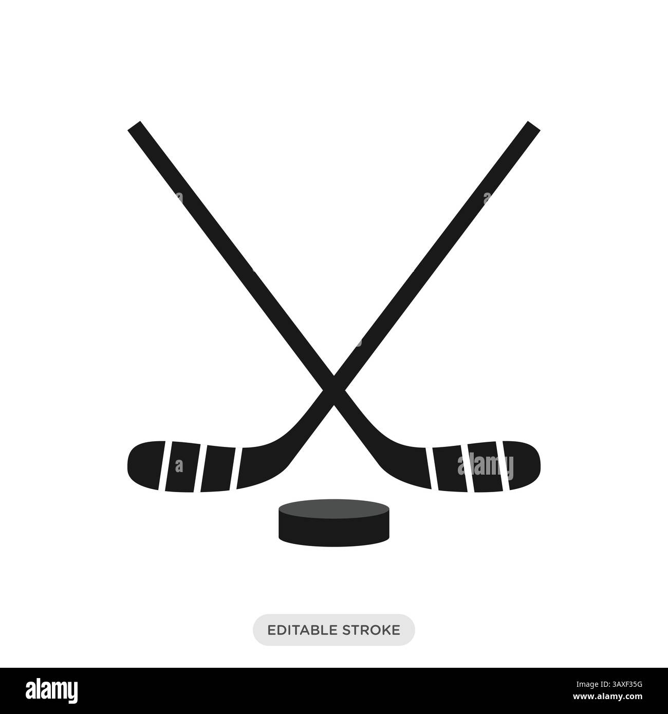 Eishockeyschläger und Puck-Symbol. Kanadisches Sportsymbol. Kanada Reise, Wahrzeichen, Kultur Vektor Illustration in Farbe füllen Stil. Stock Vektor