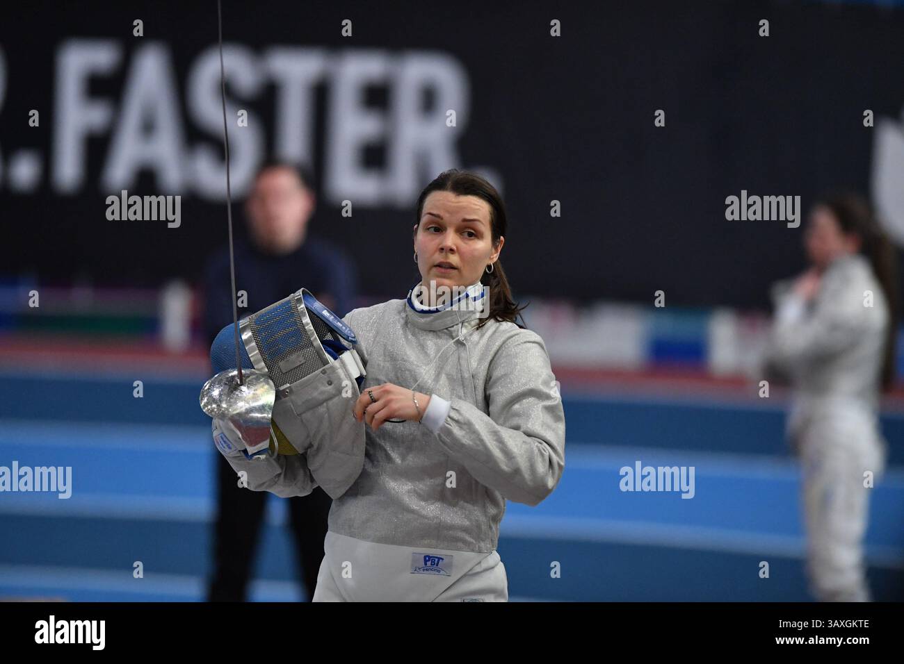 Kiew, Ukraine. April 2025. Kiew, Ukraine 19. April 2025 Alina Komaschtschuk während der ukrainischen Fechten Meisterschaft 2025 in Kiew, Ukraine (KUBANOV PAVLO UKR/SPP) Credit: SPP Sport Press Photo. /Alamy Live News Stockfoto