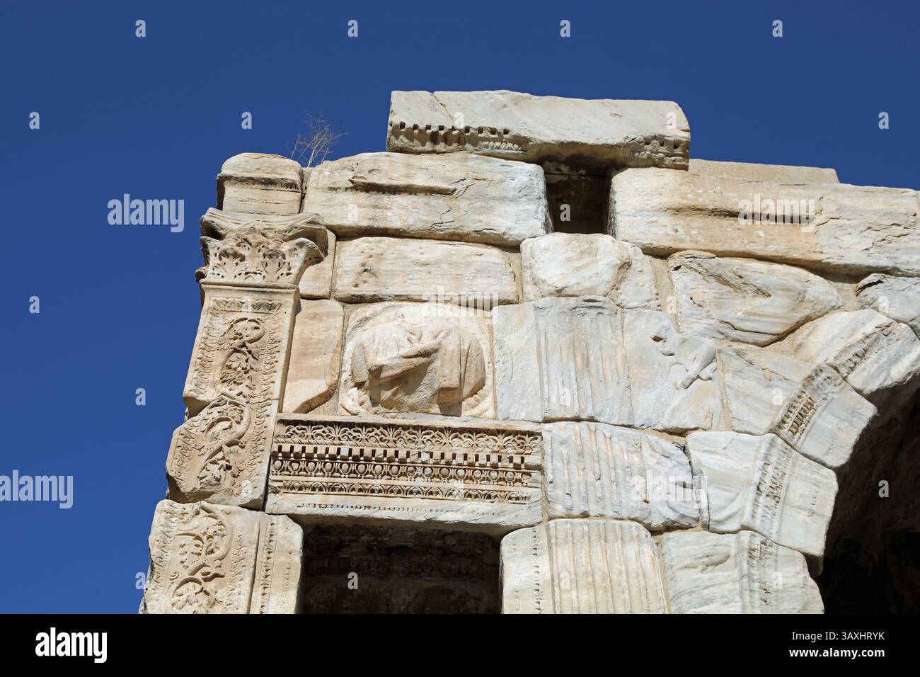 Detail des Marcus Aurelius-Bogens in Tripoli Stockfoto