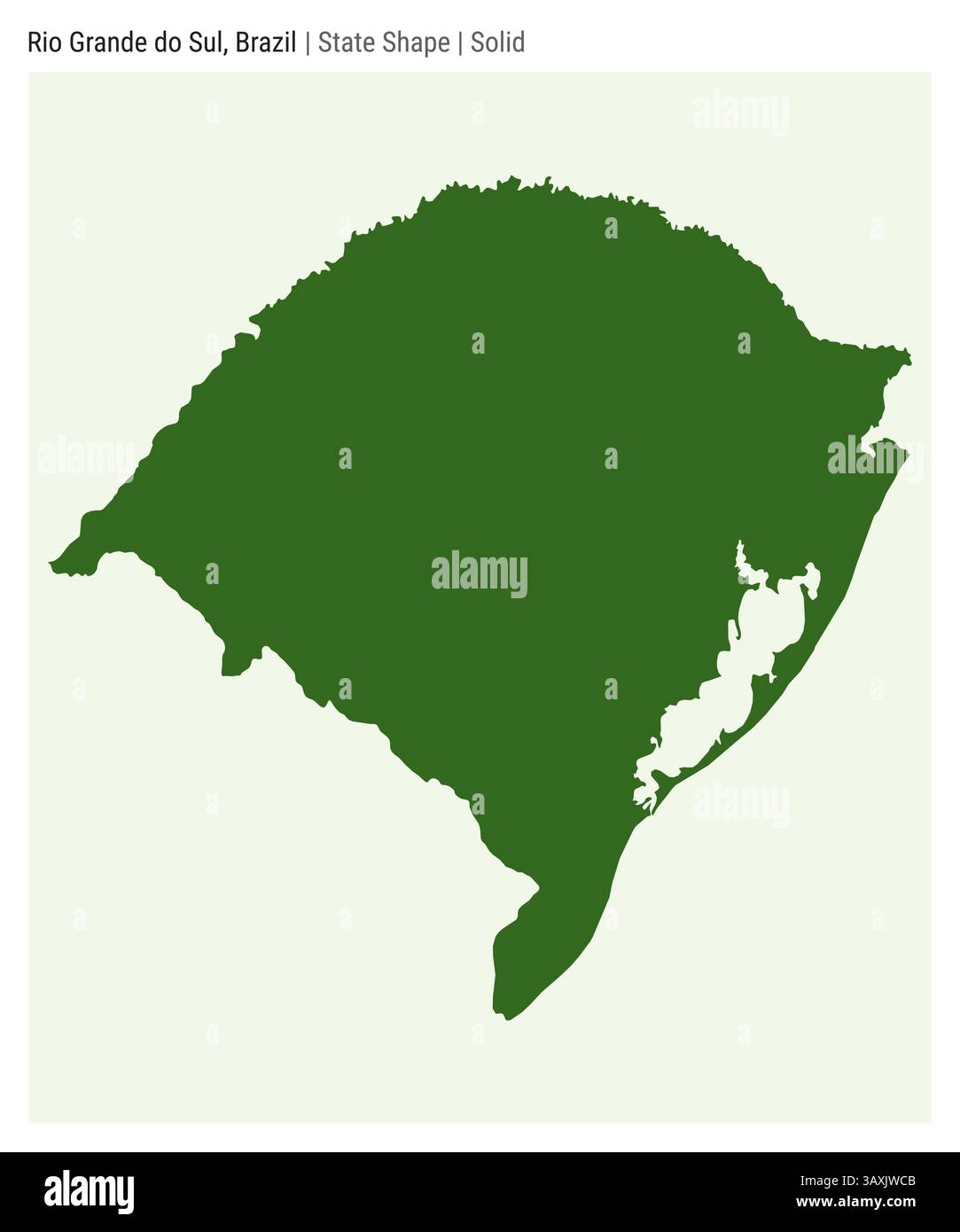 Rio Grande do Sul, Brasilien. Einfache Vektordarstellung. Statusform. Solide Ausführung. Grenze zu Rio Grande do Sul. Vektorabbildung. Stock Vektor