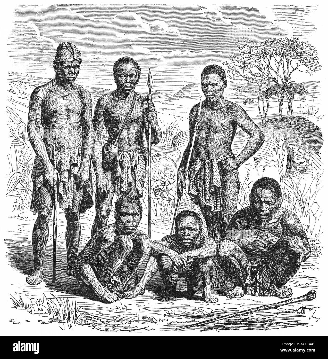 November 2014 - Portrait of Mountain Damaran Men, Namibia, Illustration, 1885 (Foto: © Circa Images/Glasshouse Via ZUMA Wire) Stockfoto