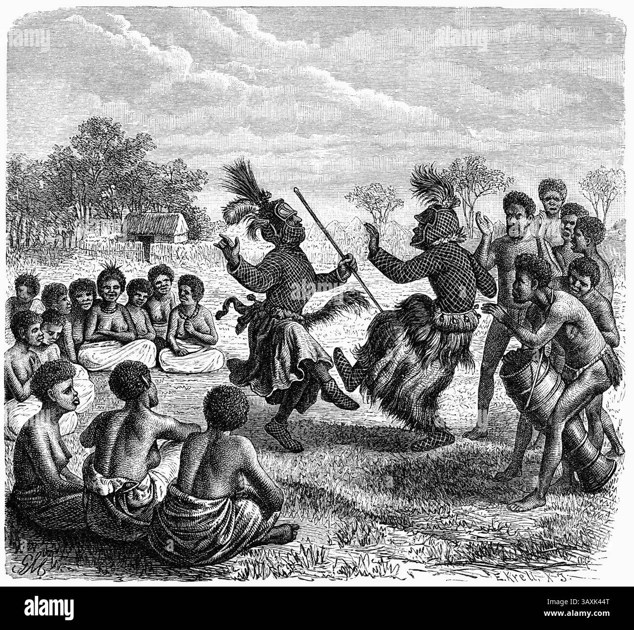 November 2014 – Kischi Dance of the Marutse, Südafrika, Illustration, 1885 (Foto: © Circa Images/Glasshouse Via ZUMA Wire) Stockfoto