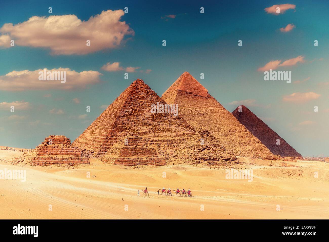 Pyramiden von Gizeh Stockfoto