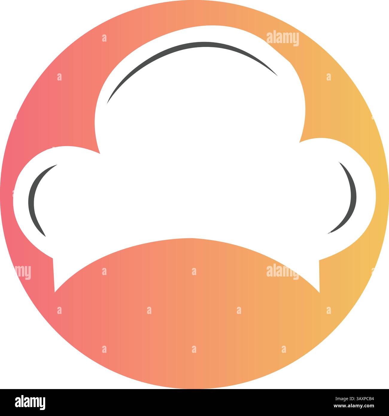 Kochlogo weiße Kappe mit orangefarbenem Hintergrund Stock Vektor