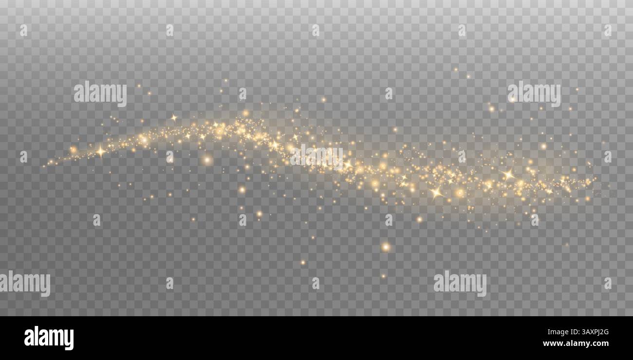 Glitzernder Gold Sparkle Trail mit atemberaubendem Glitzer und fesselnden Schimmer-Effekten, die verzaubern Stock Vektor