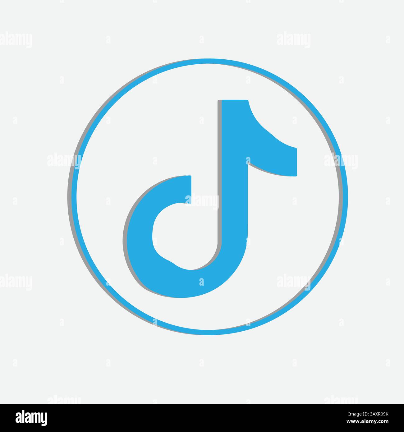 TikTok Offizielle Ikone und in einzigartiger blauer Farbe Ikone Vektorkunst Stock Vektor