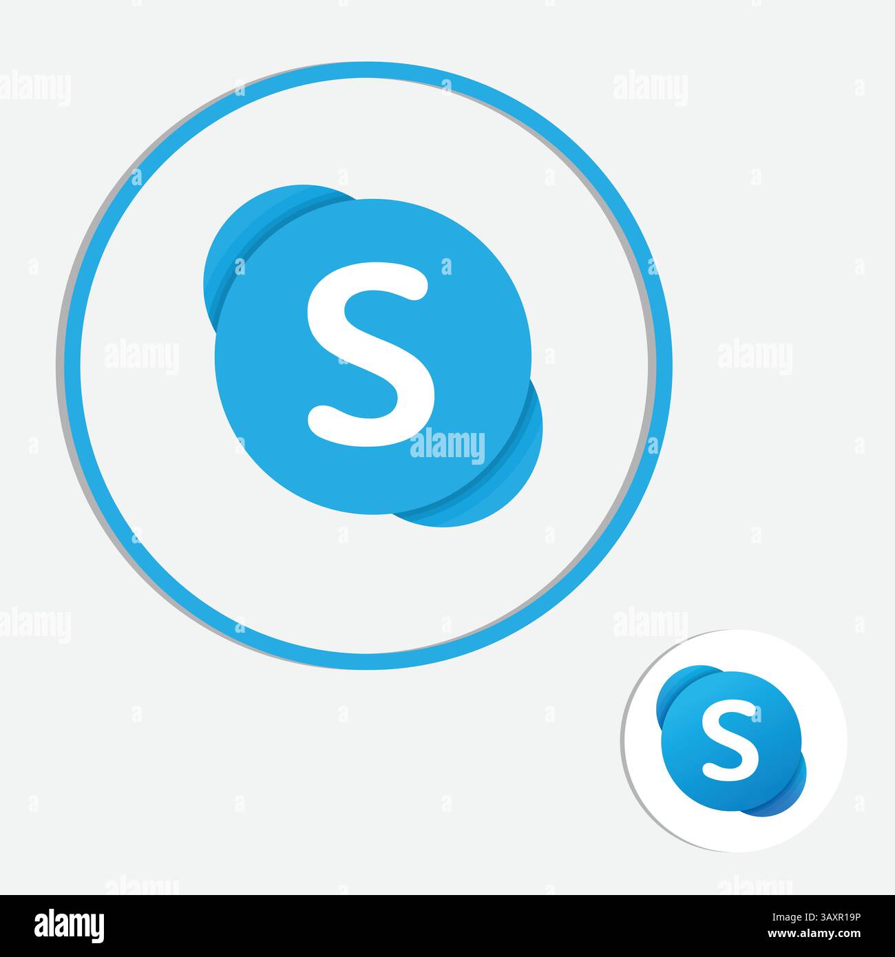 Offizielles Skype-Symbol und in einzigartiger blauer Farbe Icon Vektorgrafik Stock Vektor