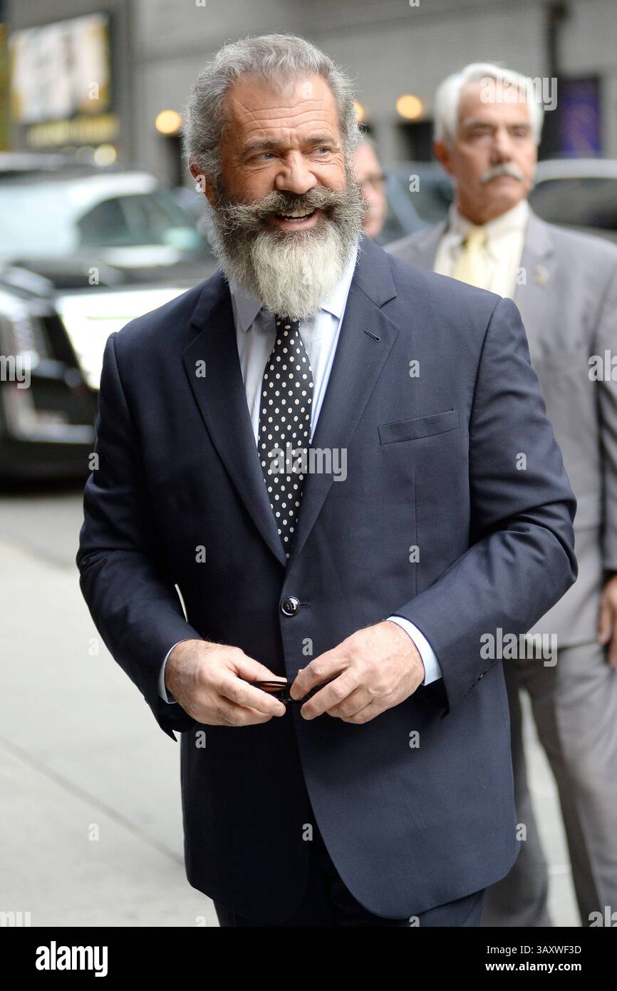 1. November 2016 - New York, NY, USA - November 2016 New York City. Mel Gibson kam am November 2016 in New York City an, um einen Auftritt in The Late Show with Stephen Colbert aufzunehmen. (Foto: © Kristin Callahan/Ace Pictures via ZUMA Press) Stockfoto