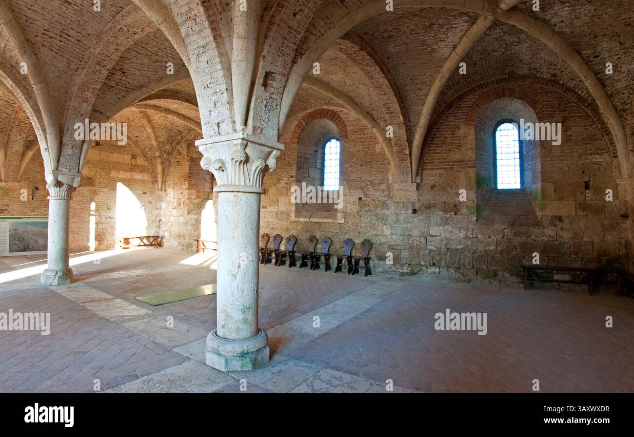 Italien Toskana Provinz Siena San Galgano Abtei Stockfoto