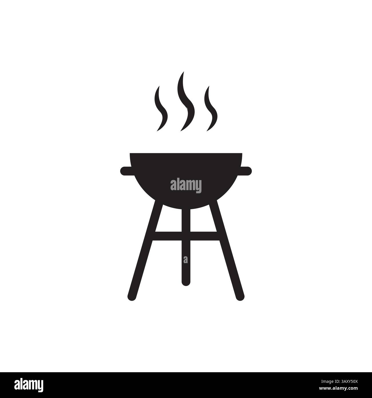 BBQ-Grill-Symbol. Symbol für Grillgarung. Form der Dampfwärme. Vektor-Picknickobjekt. Stock Vektor