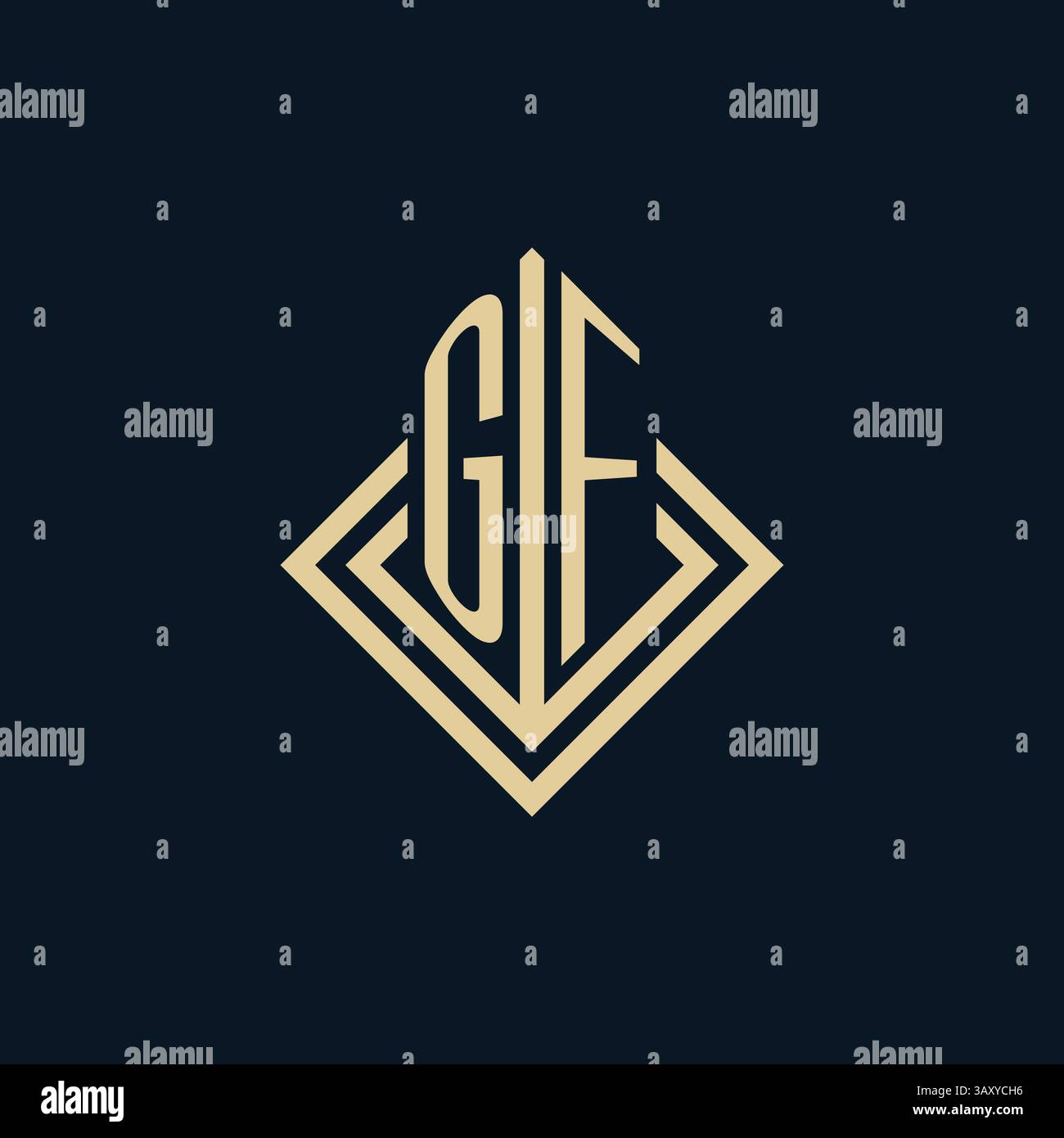 Initialen GF Logo Rautenlinien Form Stil, Luxus moderne Immobilien Logo Design Vektorgrafik Stock Vektor