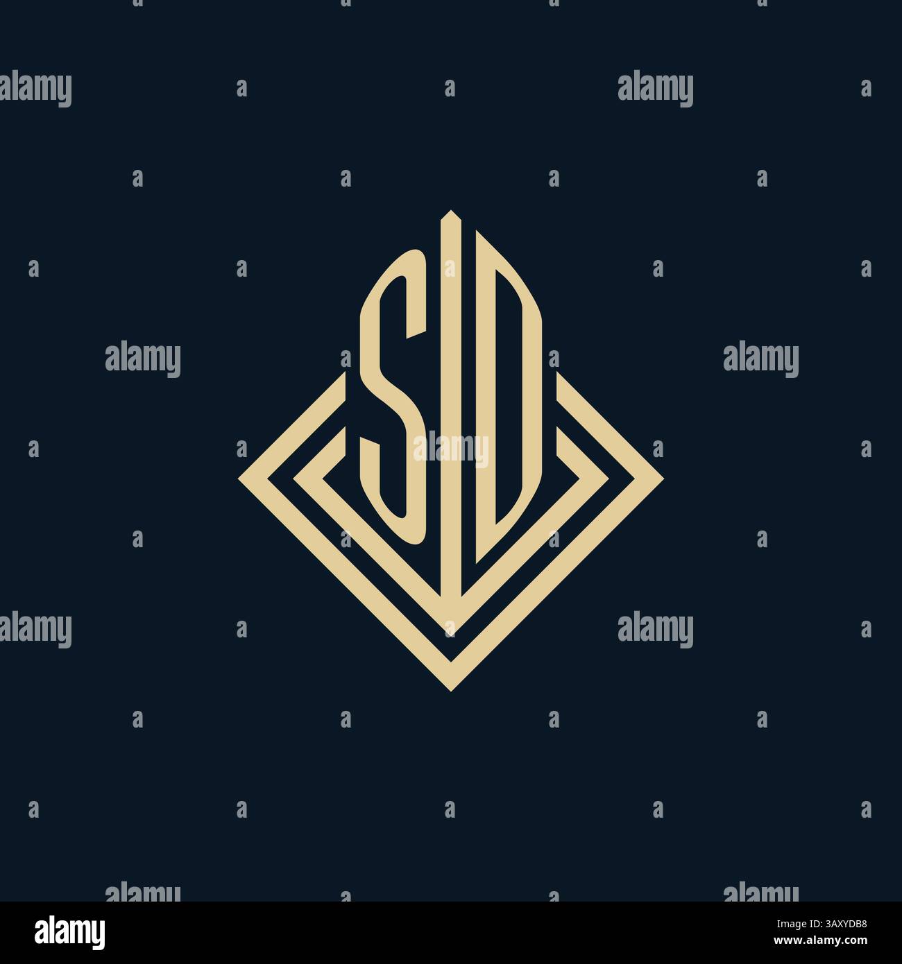 Initialen SD Logo Rautenlinien Form Stil, Luxus moderne Immobilien Logo Design Vektor Grafik Stock Vektor