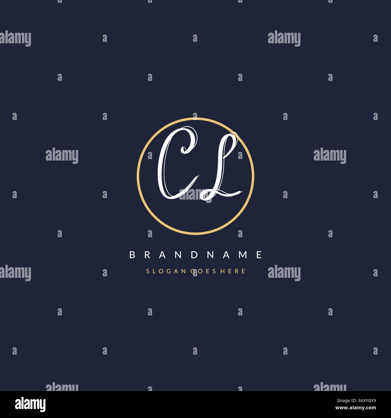 Initial Letter CL Logo Monogramm femininer Stil mit kreisenden Design Ideen Vektorgrafik Stock Vektor