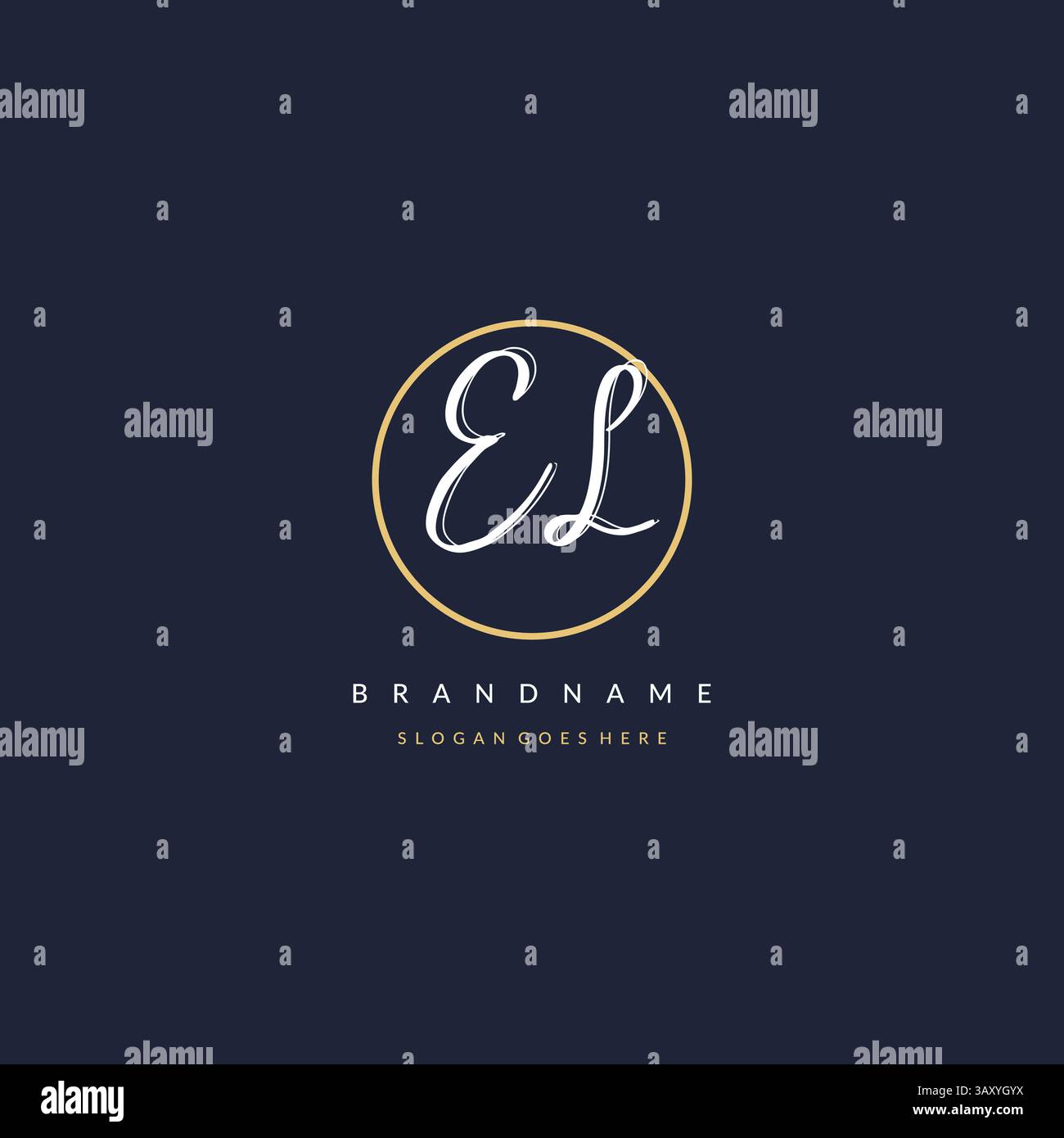 Initial Letter EL Logo Monogramm femininer Stil mit kreisenden Design Ideen Vektorgrafik Stock Vektor